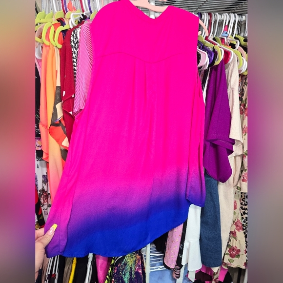 Like New 3x Ombre Torrid 2X Harper TANK TOP Dip Dye Ombre Hot Pink Purple Blue - Picture 6 of 6